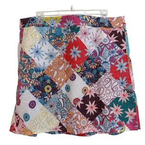 RipSkirt Hawaii Patchwork Floral Paisley Wrap Skirt XL Multi Color 201P NWT